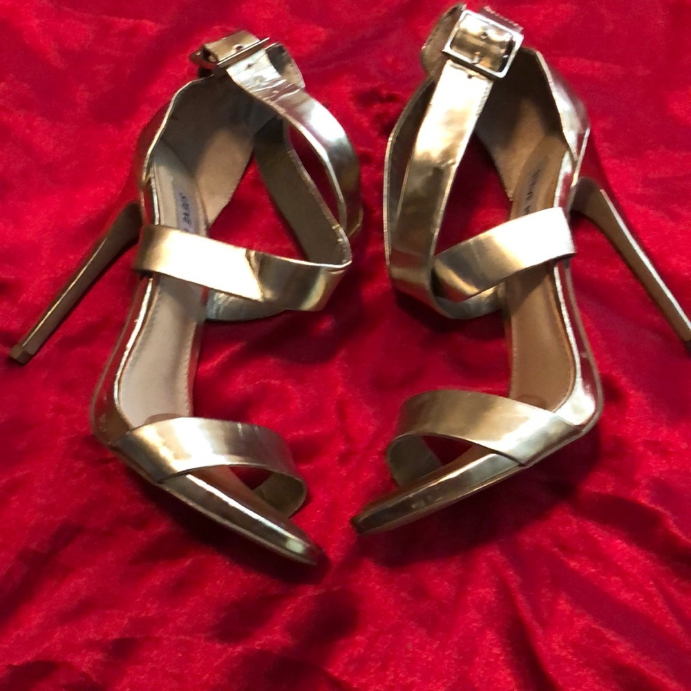 Gold strapped heels